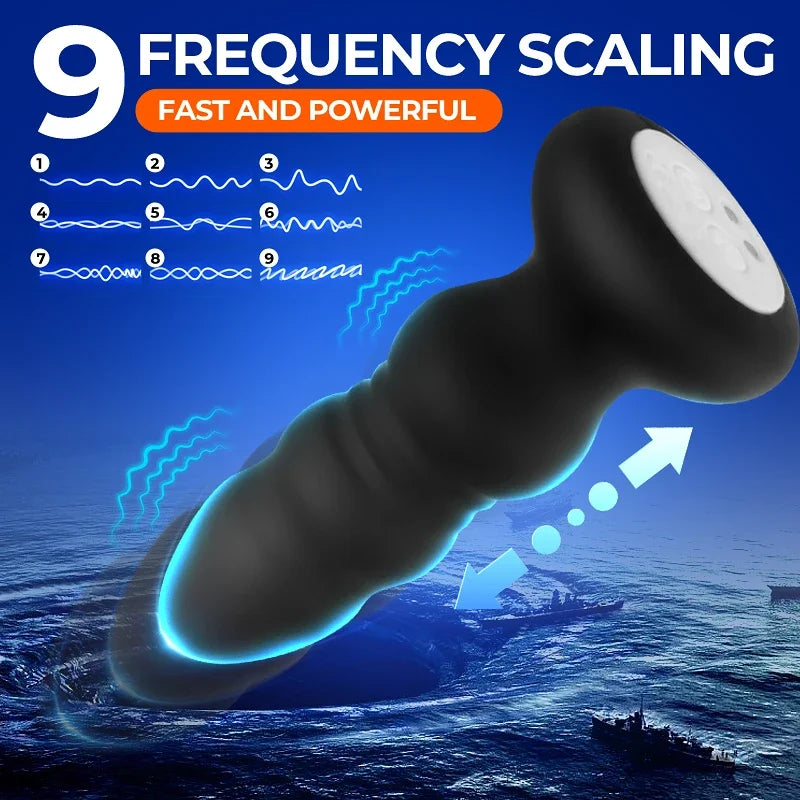 Fortschrittlicher Vibrations-Analplug - LED-Licht & kabellose Fernbedienung