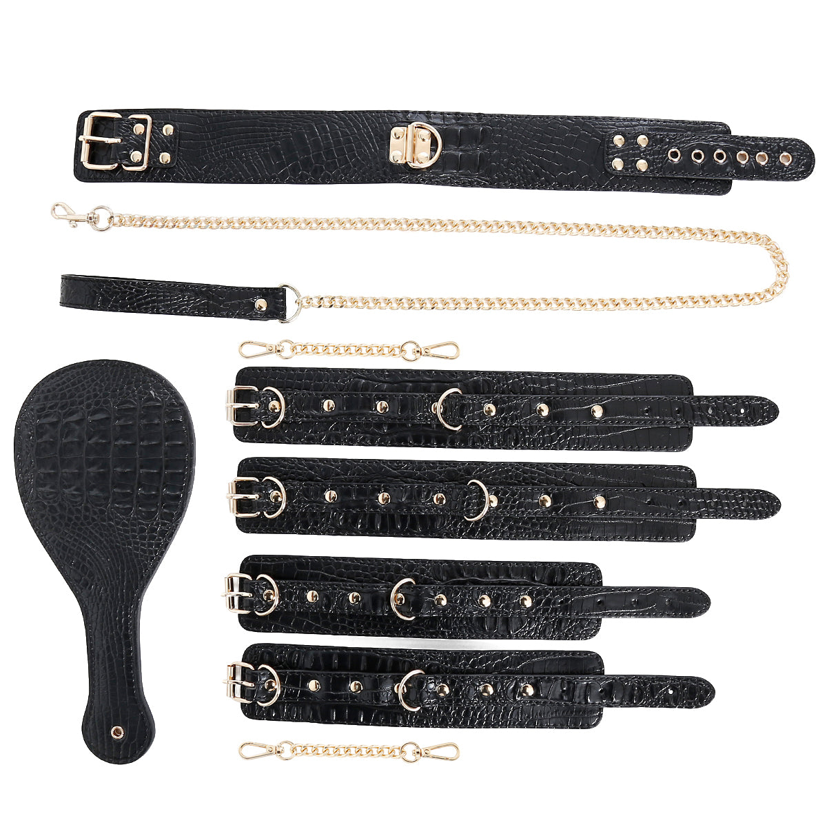 Premium 4-teiliges Leder-Fessel-Set - Elegantes Sinnes-Spiel-Kit