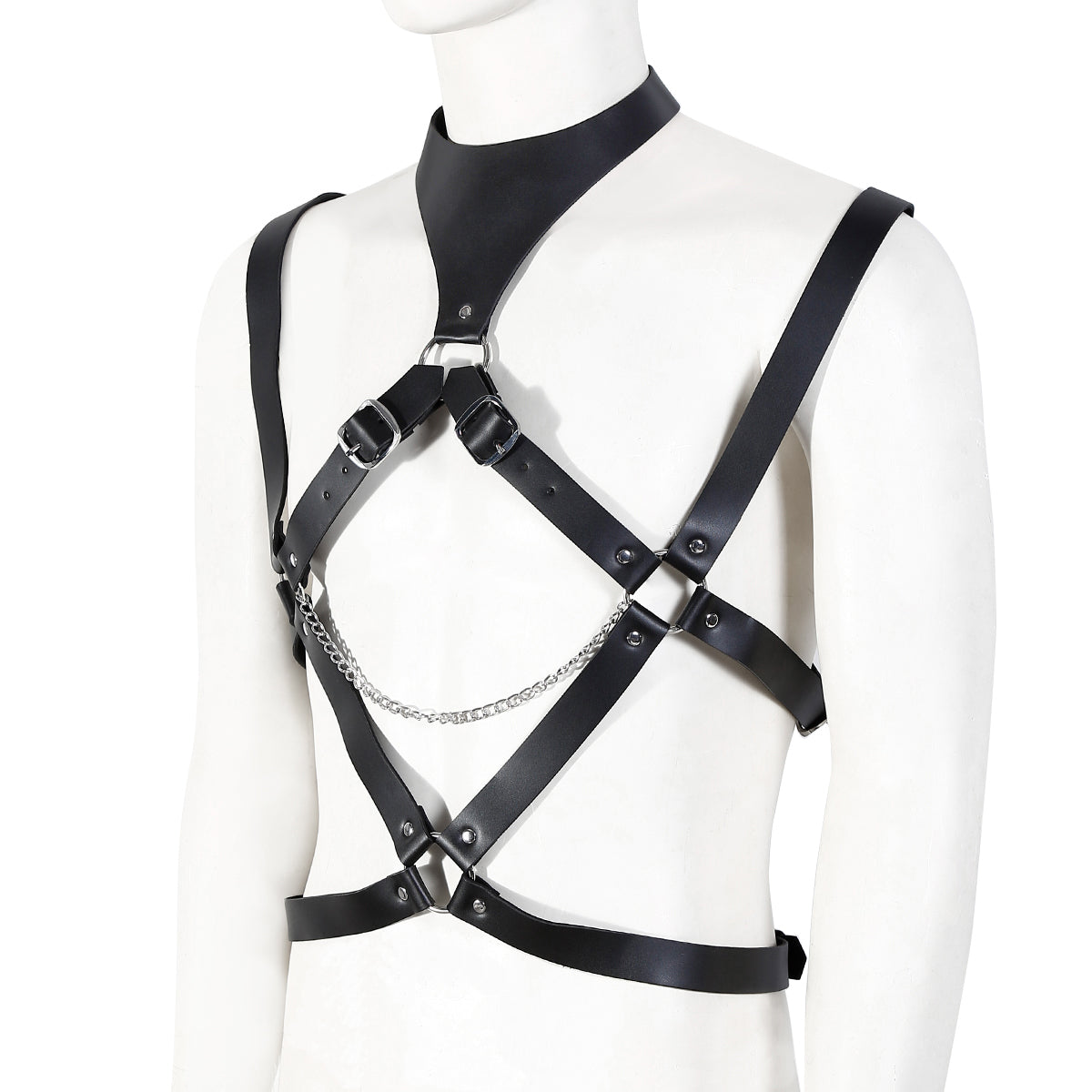 Elite verstellbares Leder-Fessel-Halsband - Ganzkörper-Sinnes-Spiel