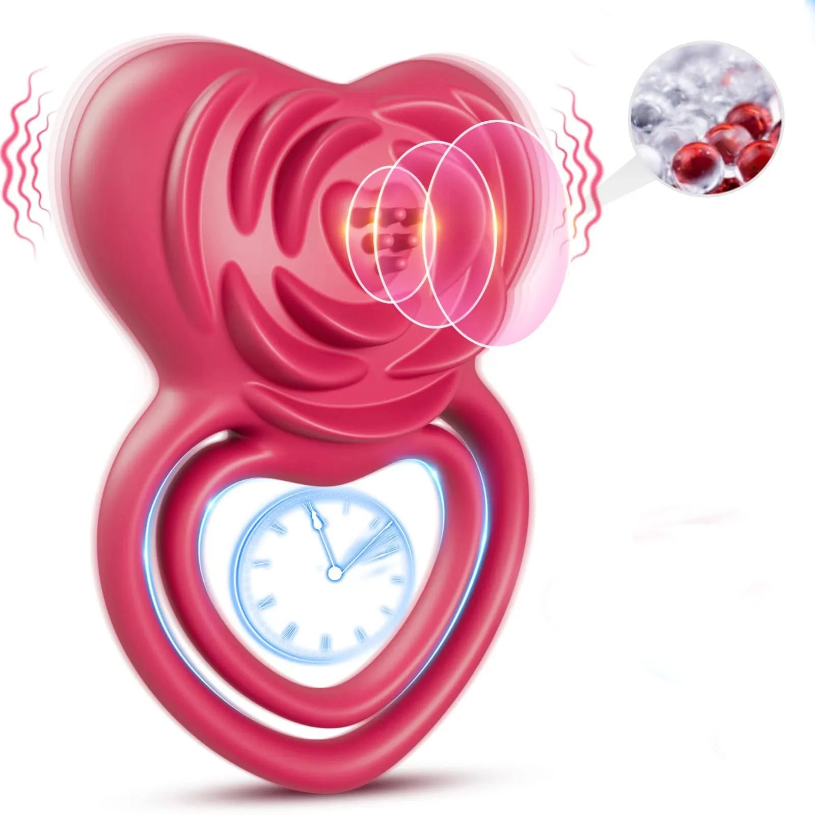 Rosen-inspirierter Leistungsring - Doppelte Stimulation für Ihn & Sie