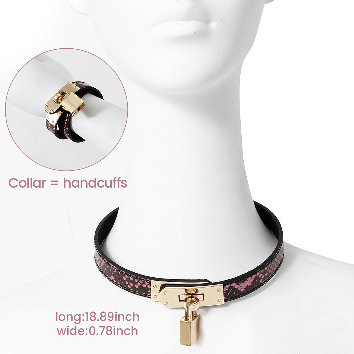 Exquisites 2-in-1 Lederhalsband & Manschetten - Schickes Bondage-Set für Paare