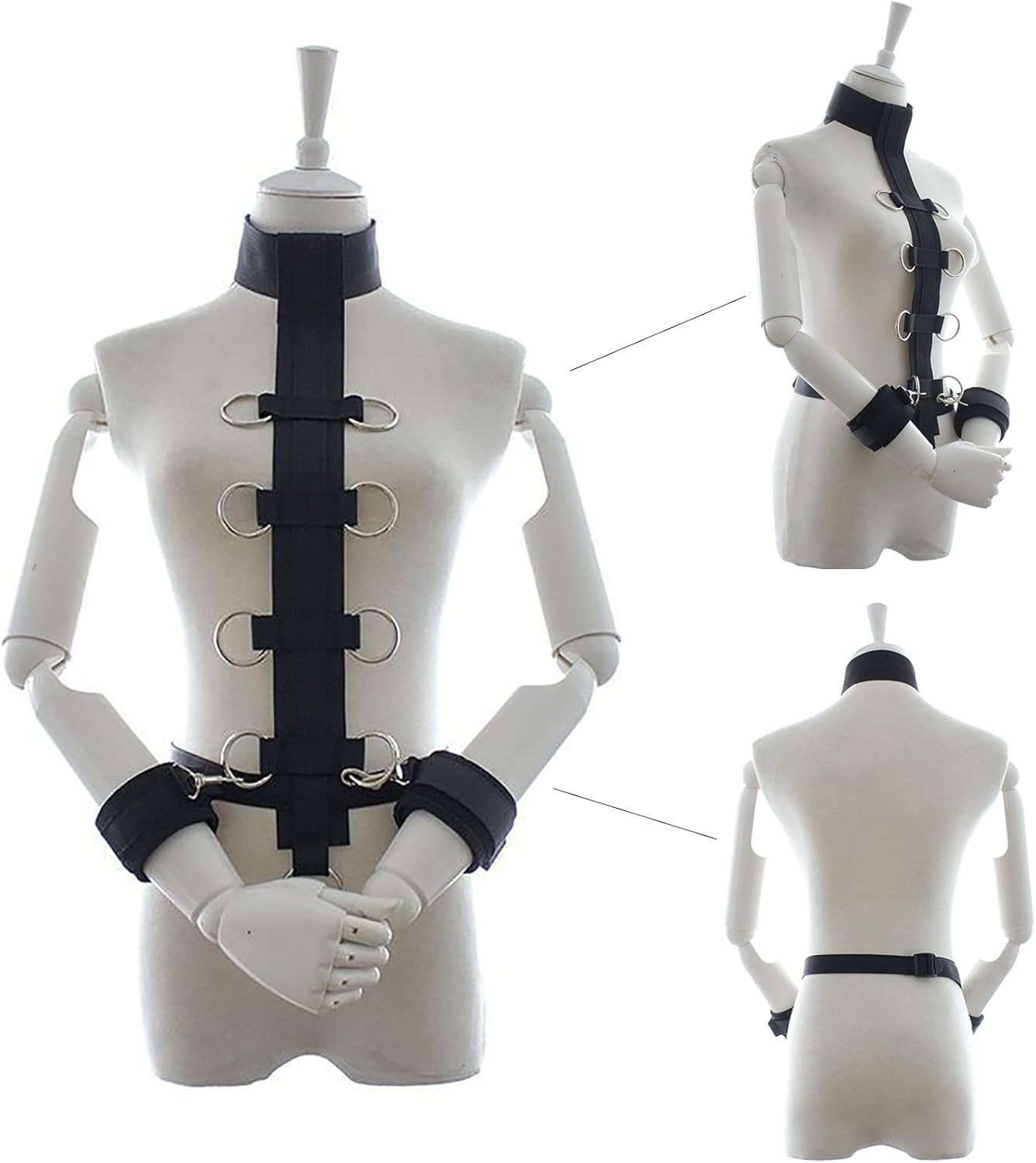 Ultimatives Fesselset - Verstellbares Halsband & polierte Handschellen für Paare