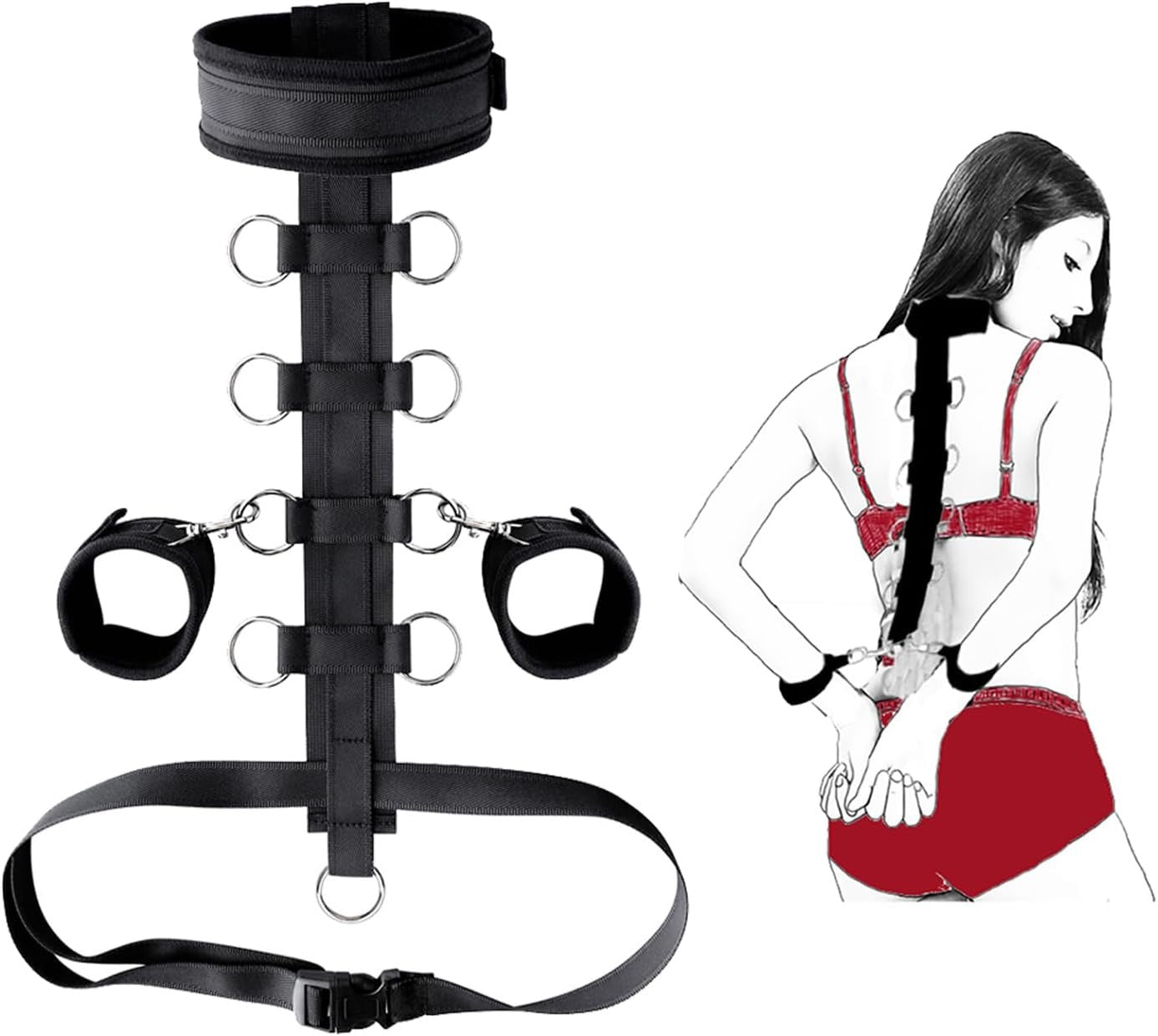 Ultimatives Fesselset - Verstellbares Halsband & polierte Handschellen für Paare