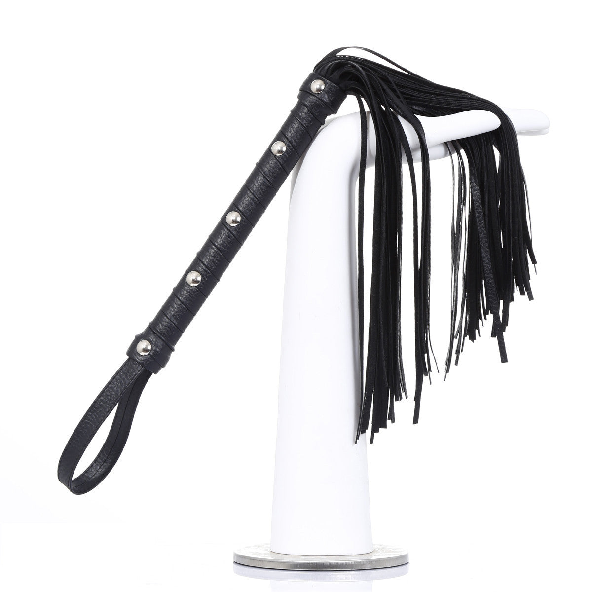 Elite Leder-Bondage-Peitsche - Stacheliger Griff-Flogger für Intimspiel