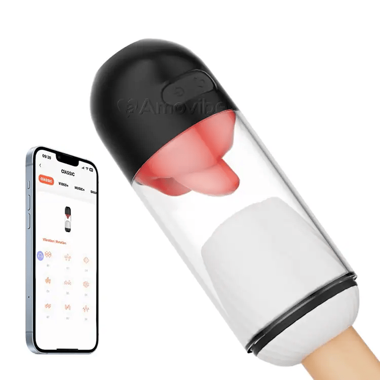 Intelligenter App-gesteuerter Performance-Stroker - Zungenlecken & Vibration