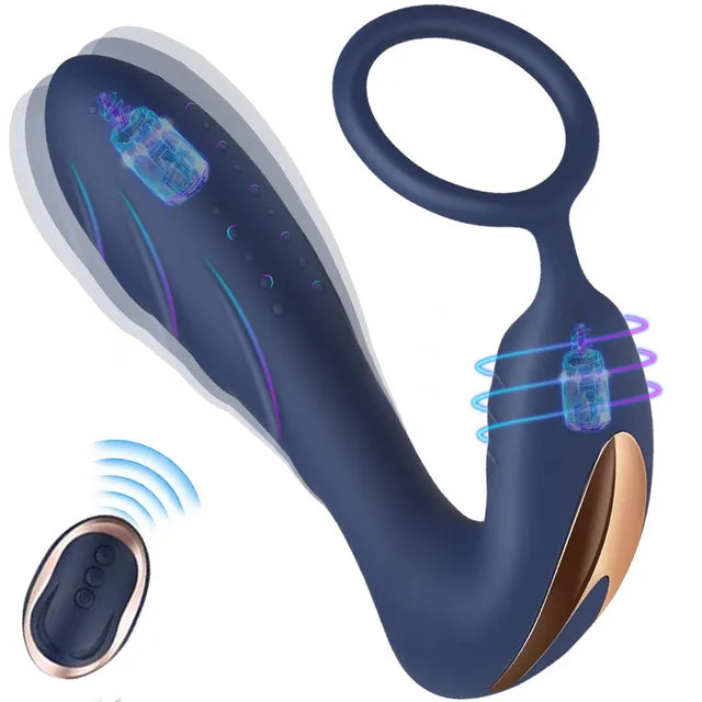Professioneller Prostata-Massager - Integrierter Leistungsring für Männer