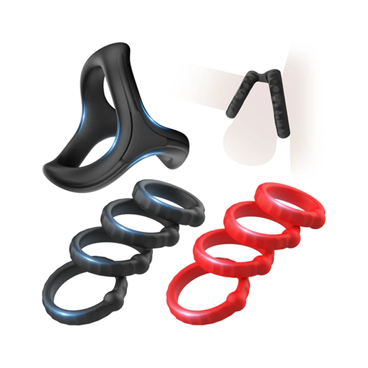 Premium-Flüssigsilikon-Ring-Set - Flexible Leistung & Ausdauer