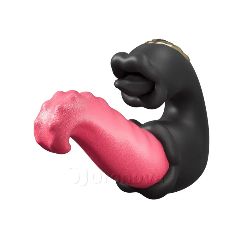 Elite Dual-Rosen-Massager - Stoßender Schaft & leckende Zungenstimulation
