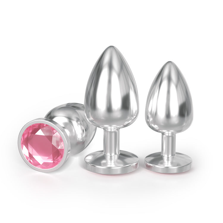 Luxuriöses 3-teiliges Diamant-Basismetall-Plug-Set - Elegantes Wellness-Kit
