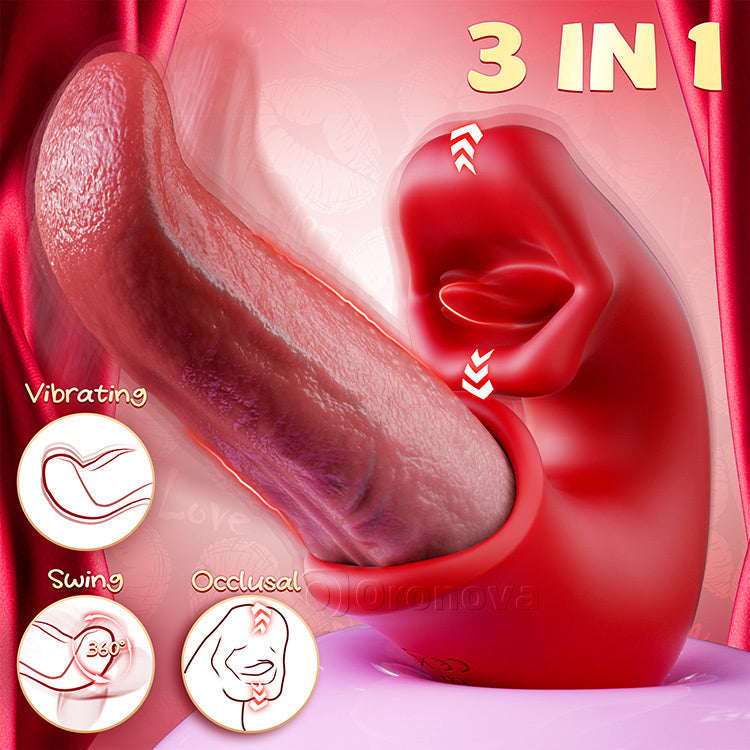Ultimativer 3-in-1 Rosen-Massager - G-Punkt-, Klitoris- & Zungenstimulationswerkzeug