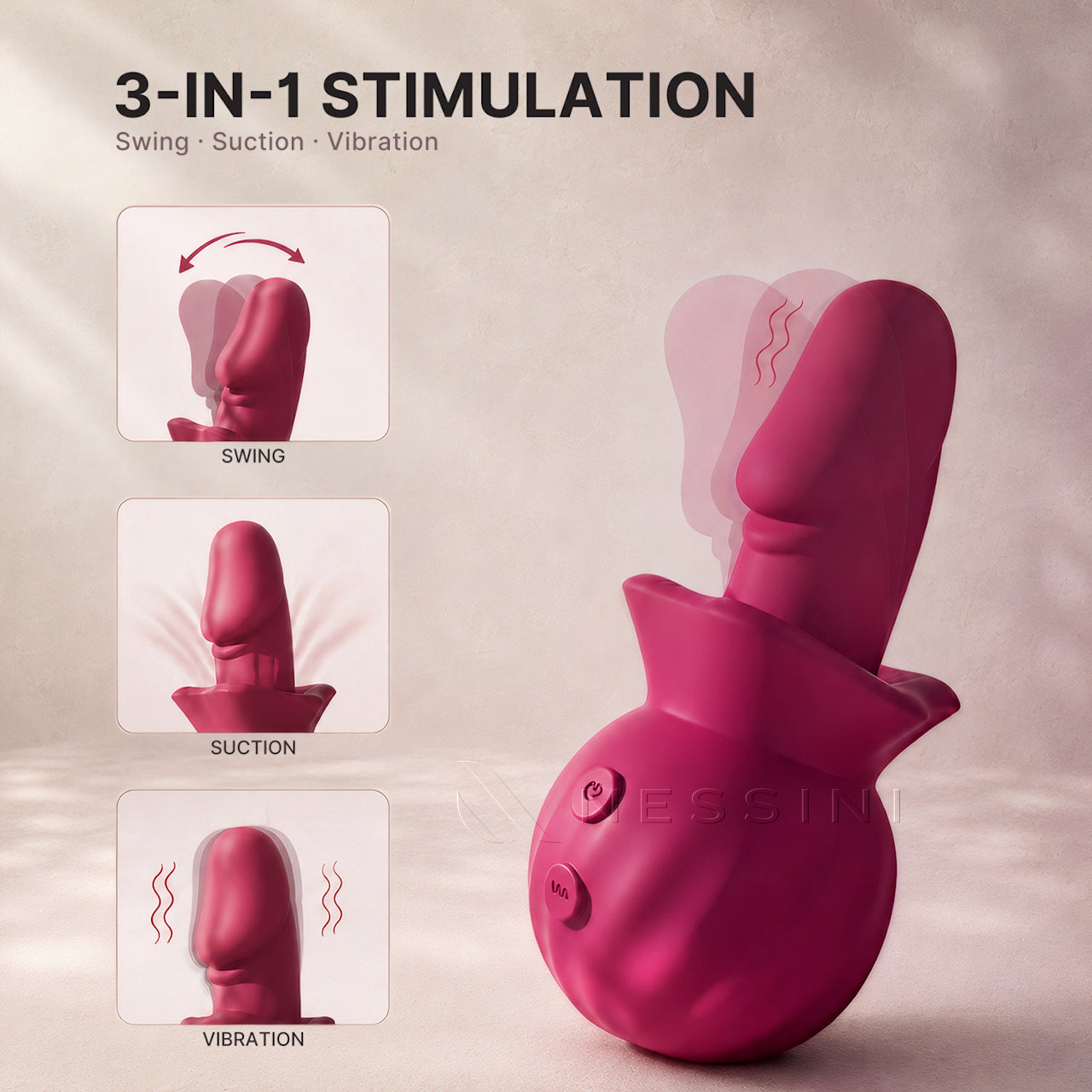VelvetPulse Dual-Action Saug- & Vibrations-Personal-Massager