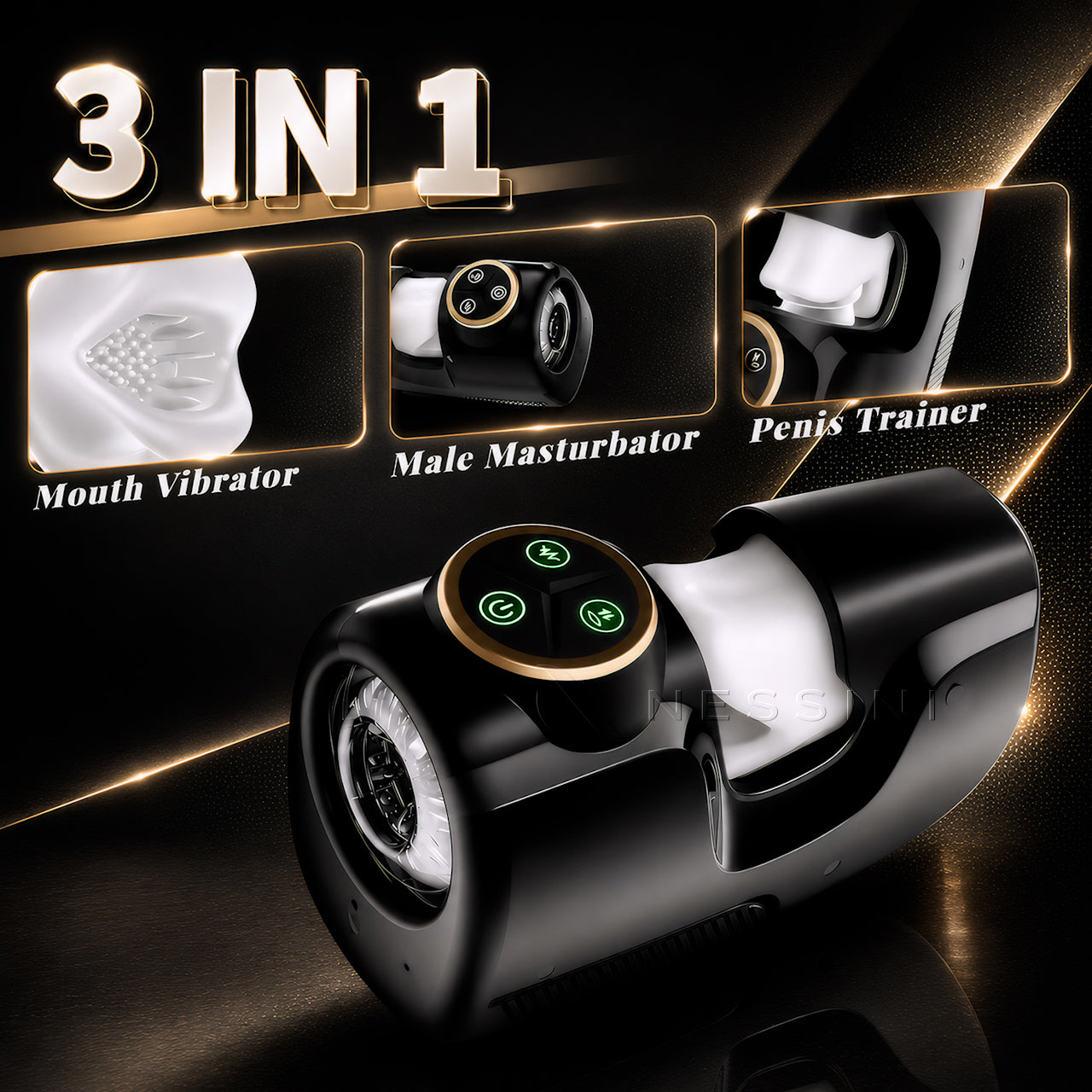 3-in-1 Automatischer männlicher Stroker mit Stoß-, Vibrations- & Griffmodi