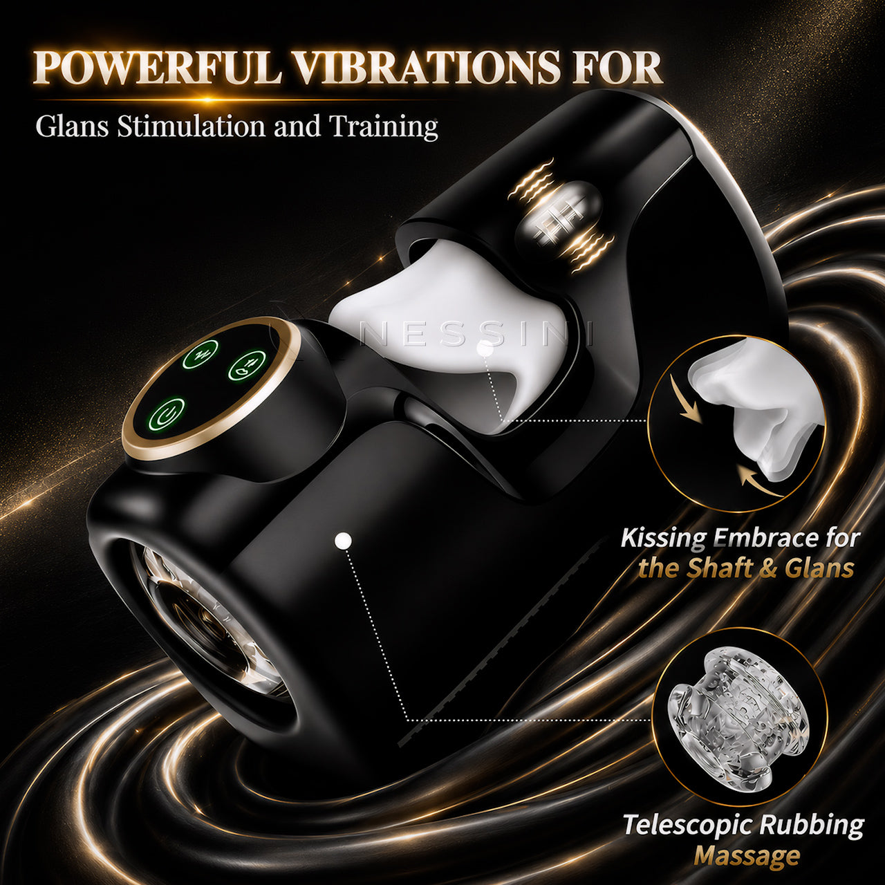3-in-1 Automatischer männlicher Stroker mit Stoß-, Vibrations- & Griffmodi