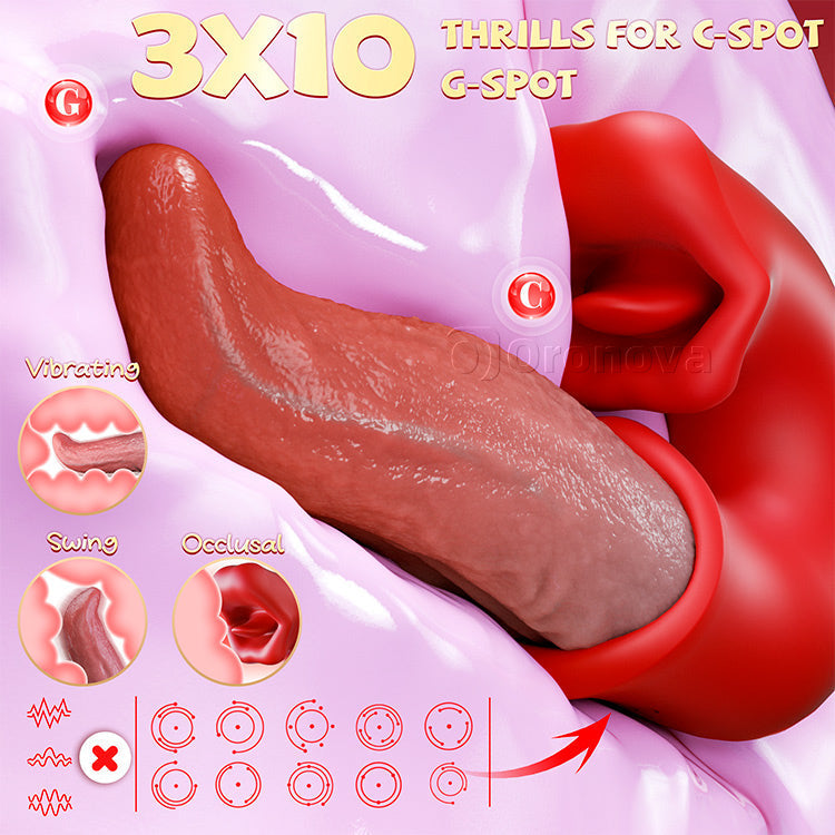 Ultimativer 3-in-1 Rosen-Massager - G-Punkt-, Klitoris- & Zungenstimulationswerkzeug
