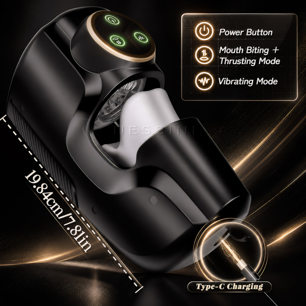 3-in-1 Automatischer männlicher Stroker mit Stoß-, Vibrations- & Griffmodi