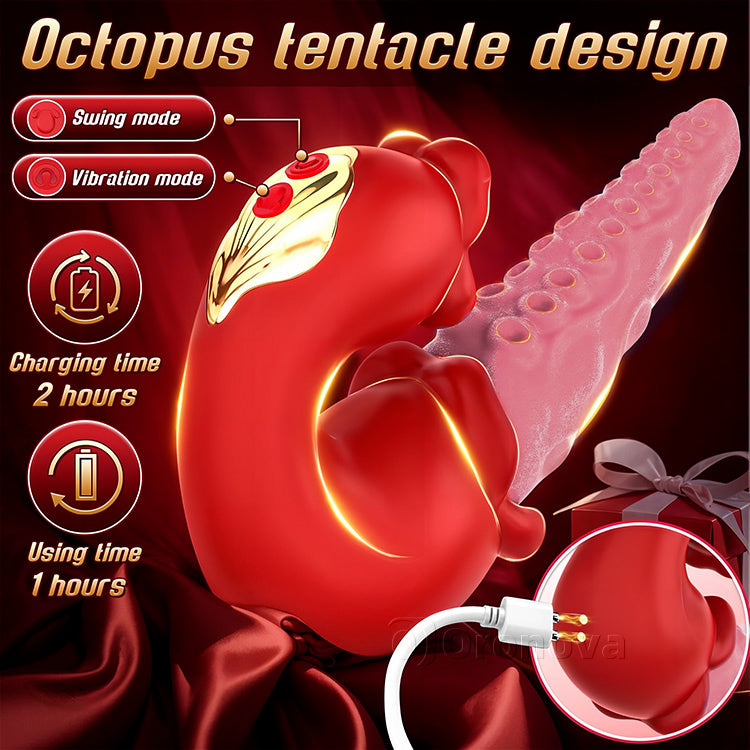 Kreativer 2-in-1 Oktopus-Massager - 10-Modi Zungenkitzel-Technologie