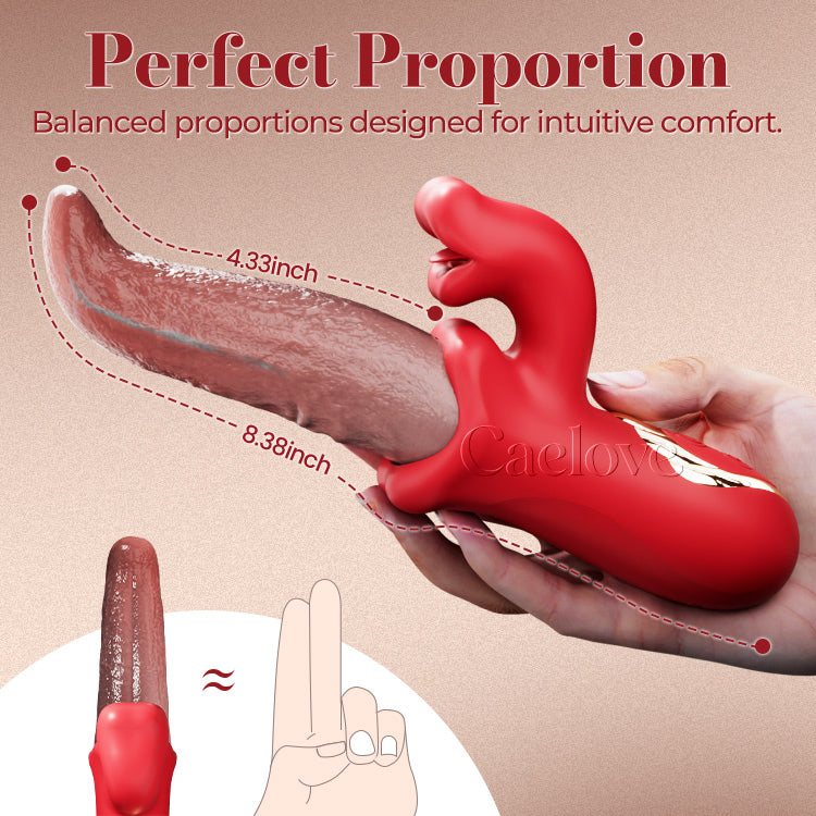 Leckzunge Vibrator mit realistischem Silikonschaft