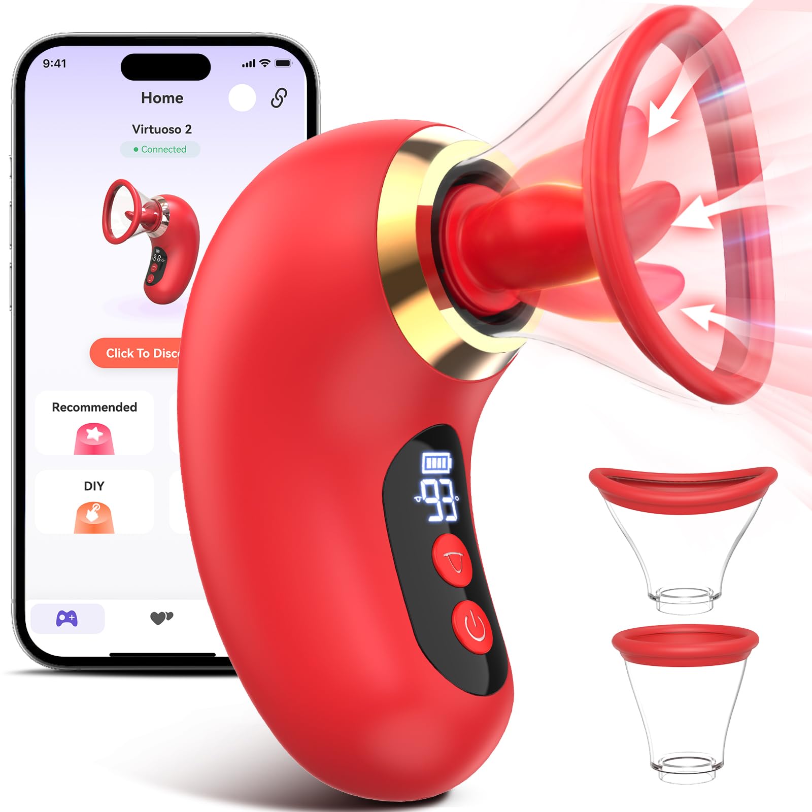 Premium 5-in-1 Rosen-Saug-Massager - G-Punkt & Klitoris-Stimulation mit LCD