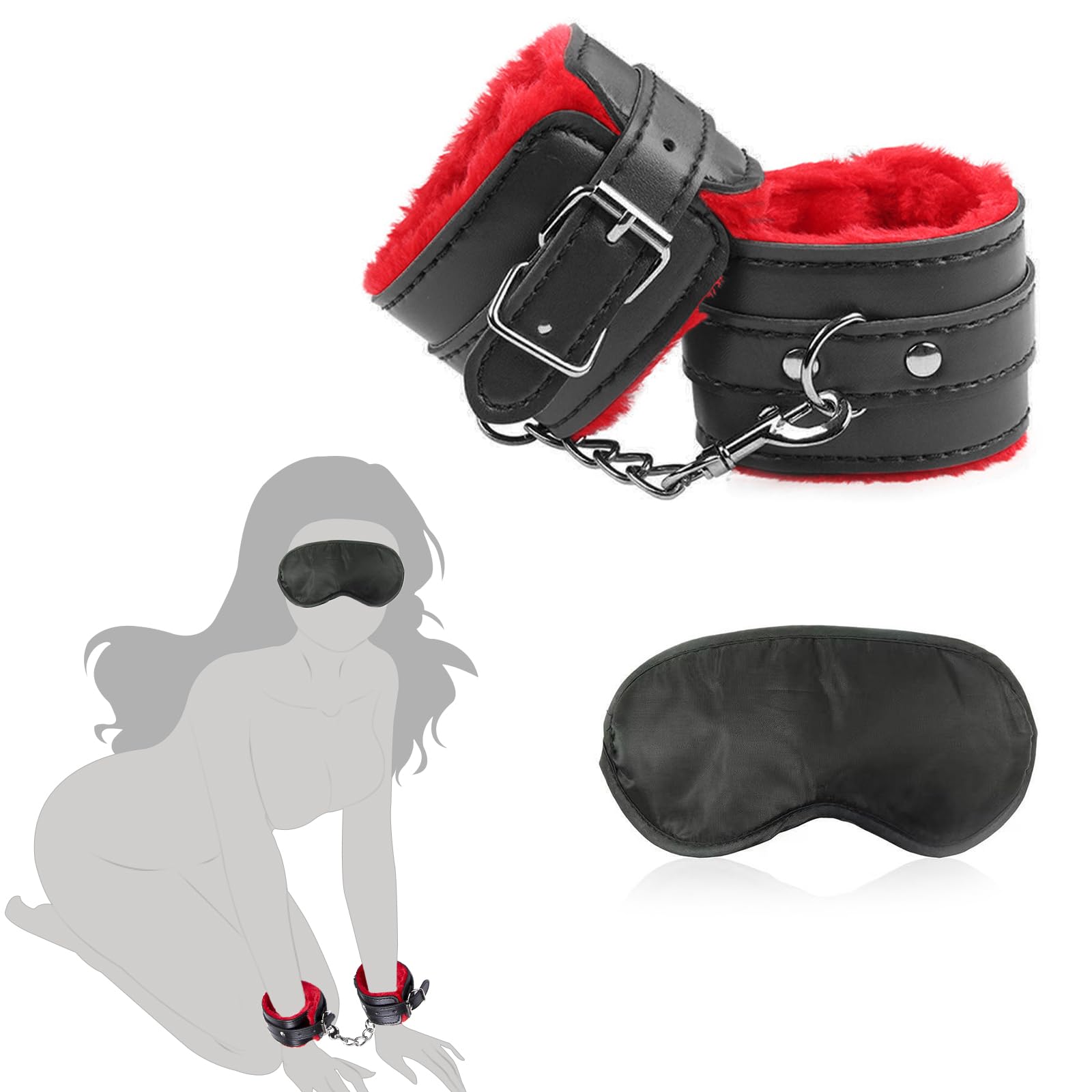 Intensives Sinnes-Spielset - Elegante Handschellen & Satin-Augenmaske
